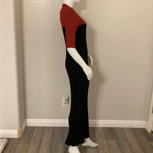 Marina Moscone Two Tone Mock Neck Sweater MIDI Dress XL - Picture 8 of 11